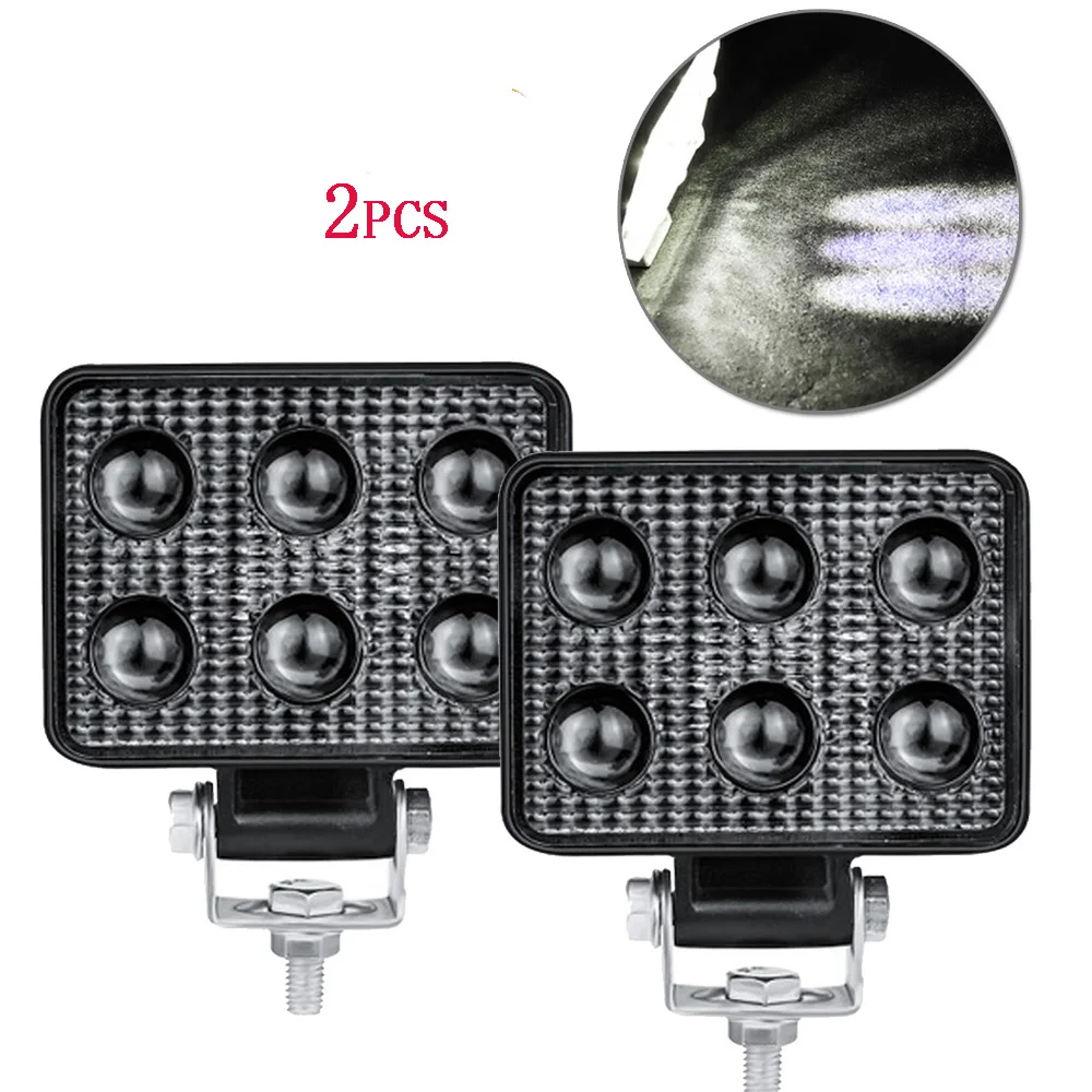 

1pc/2pcs 9V-30V 18W 4 Inches Car Off-Road 6-LEDs Work Driving Light 2800LM 6000K 4WD Off-Road Vehicle TS Highlight Work Light