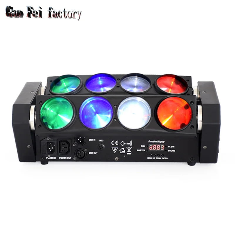 Lyre Beam Moving Head Led Spider Light 8X12W 4In1 RGBW DMX Lights DJ Arrival Sound Party Disco Lighting