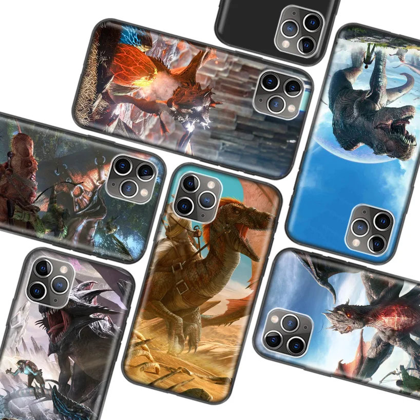 Черный чехол ARK Survival Evolved для Apple iPhone 11 Pro XR 7 8 6 6S Plus X XS MAX 5 5S SE Мягкий силиконовый чехол из ТПУ для телефона