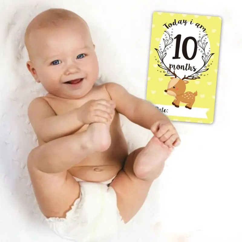 12 листов, открытки для обмена фотографиями, подарочный набор, Детские возрастные карты-карты для детей, детские фото-открытки-Новорожденные фото