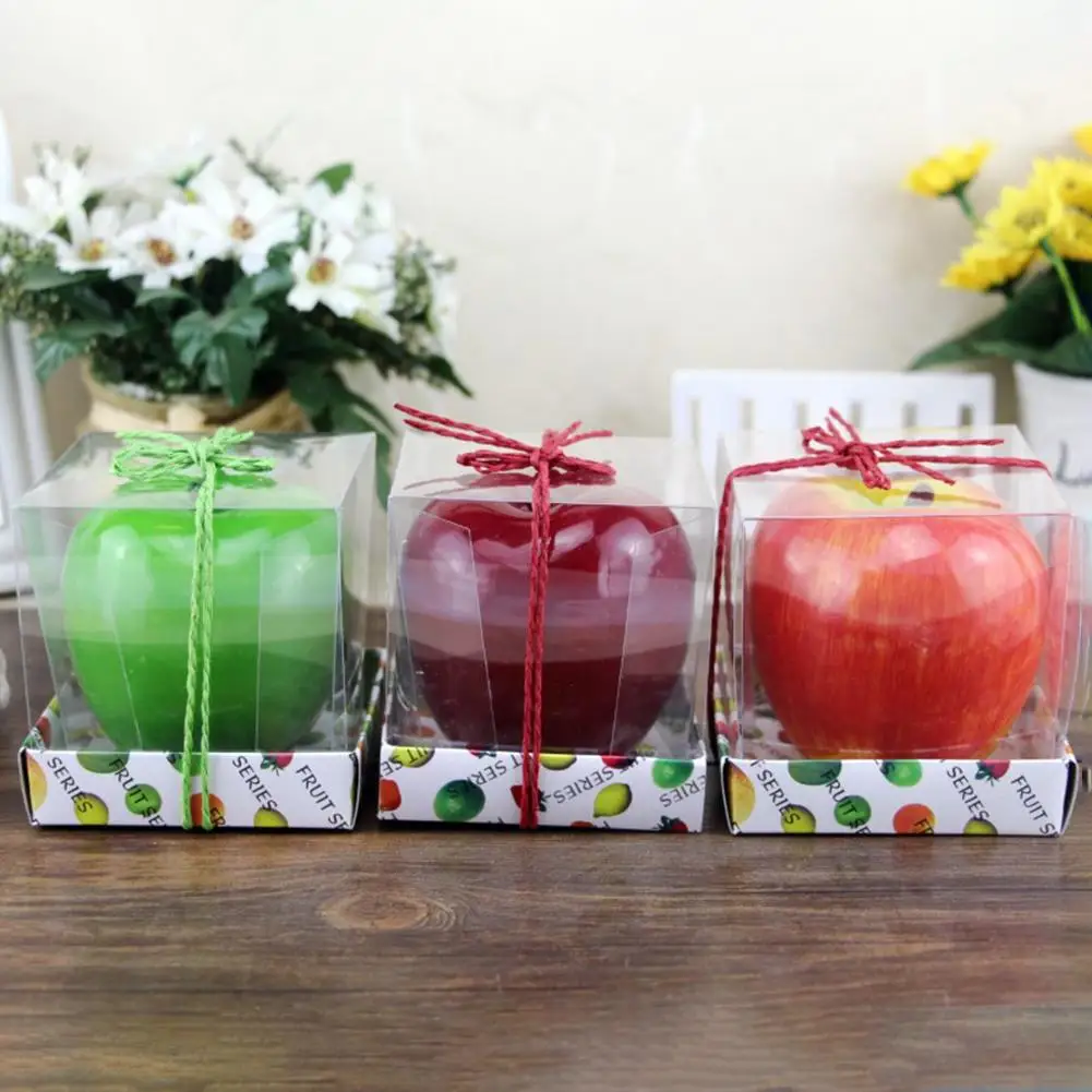 

Apple Shaped Candle Innovative Romantic Artificial Apple Wax Candle For Christmas Birthday Wedding Party Decorations Gift