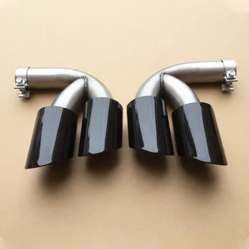 

One Pair 4 Outlets 304 Stainless Steel 2019 New For Porsche Cayenne Exhaust Tip Muffler Tail Nozzles