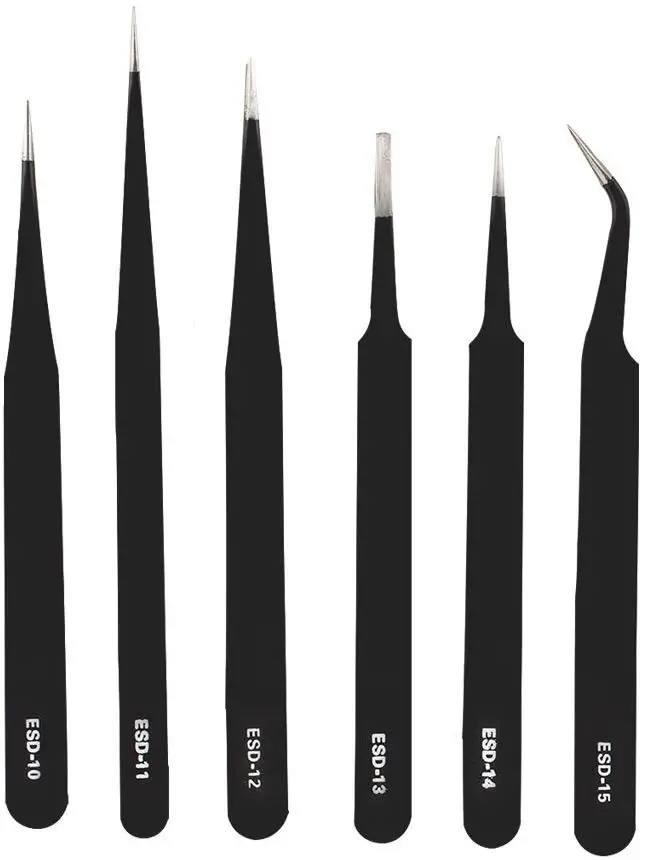 

6pcs/lot Anti-static Tweezers Precision Tweezers Tools Kit Stainless Steel Tweezers for Mobile Phone Repair Tools DIY Phone Tool