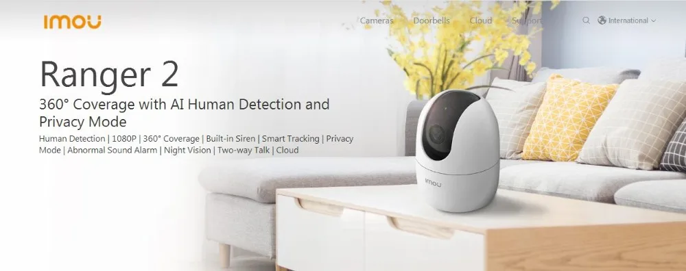 Dahua Imou Ranger 2 Wifi камера, встроенный микрофон, сирена, двухсторонняя поддержка разговора, облачная и sd-карта, 256G, 360 °, беспроводная камера