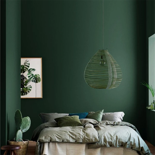 Wellyu American Retro Pure Color Ink Dark Green Wallpaper Nordic Style  Bedroom Living Room Sofa Background Wall Paper Modern - Wallpapers -  AliExpress