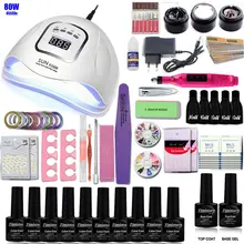 Лак для ногтей, комплект одежды для девочек ростом 80/54 Вт светодиодный машинка для маникюра и педикюра, комплект из 10 шт. Гель-лак с основанием и верхняя часть гель для ногтей инструменты для ногтей комплект