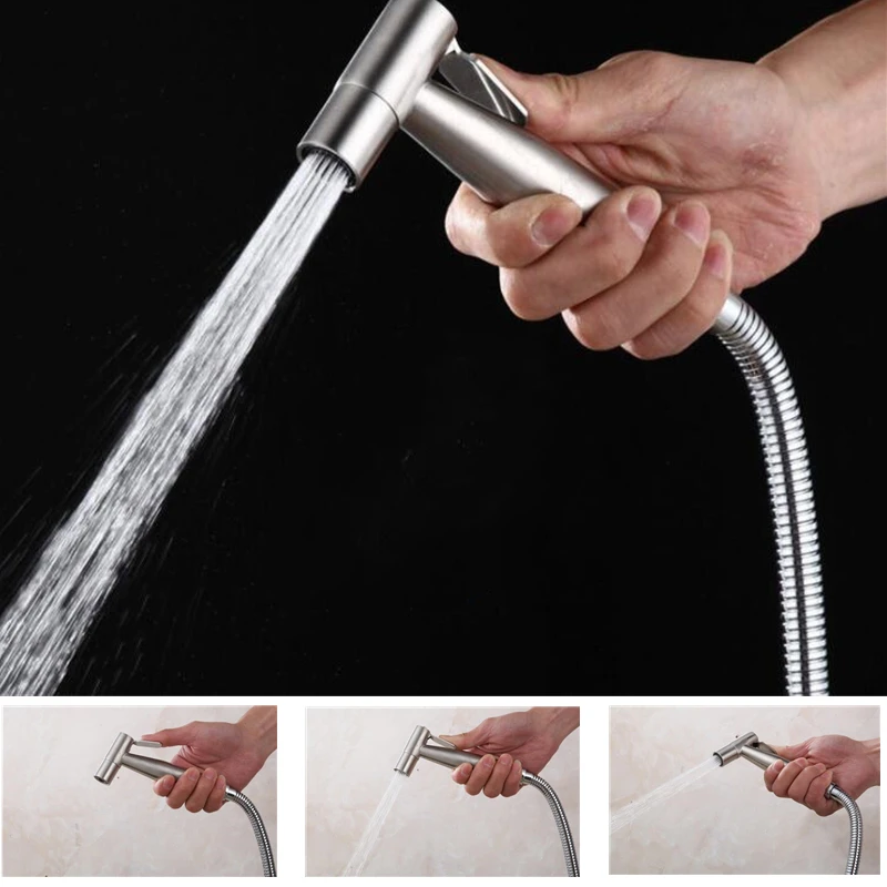 

Stainless Steel Bathroom Toilet Hand-held Booster Spray Gun Small Shower Water Saving Bathroom Spray Bathroom Shower Head