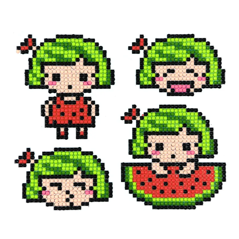 

New 4Pcs Cartoon Mini Diamond Painting Kits for Kids 5D DIY Diamond Embroidery Handmade Sticker Crafts for Children