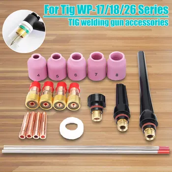 

21Pcs TIG Welding Torch Stubby Gas Lens Kit Tool WT20 For Tig WP-17/18/26 Series Welder Welding Accessories Drop shipping 2020