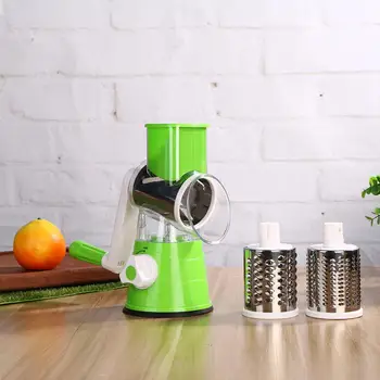 

Multi-functional Manual Rotating Grater Round Slicers Chopper Vegetable Cutter Kitchen Tool Stainless Steel Food Processor