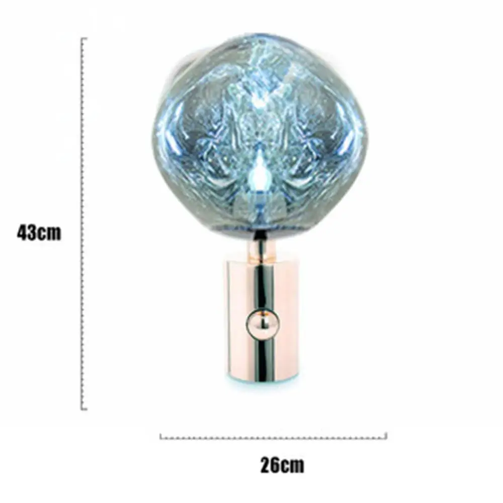Green Volcanic Lava Table Lamp, Glass Desk Lamp, Nightstand for Bedroom Bedside- 10 x 17 Inches, Art Diamond Decoration Table Lamp - Цвет корпуса: Green