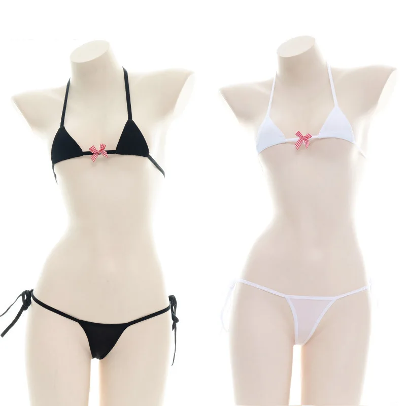 designer Pioner Lærerens dag Amazing Bikini Small Cups Sexy Cover Only Nipples Bra Panties Tied on Fit  Wide Range of Sizes Cotton Black White Micro Lingerie _ - AliExpress Mobile