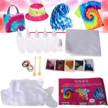

Tie Dye DIY Kit DIY Clothing Graffiti Dye Rainbow Color DIY Craft Tools Safe and Non-Toxic
