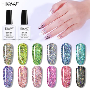 

Elite99 Shooting Star Gel Nail Polish Soak Off UV LED Nail Varnish Primer Manicure 10ML Gel Nail Polish Shining Pink Blue Nail