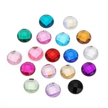 

200pcs/lot 10mm 18 Style Colored Acrylic Face Cabochon Beads Flatback Charms For Women DIY Necklace Jewelry Making