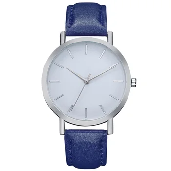 

Women Men Quartz Movement Wrist Watch Gift Round Dial with Adjustable PU Leather Strap LXH