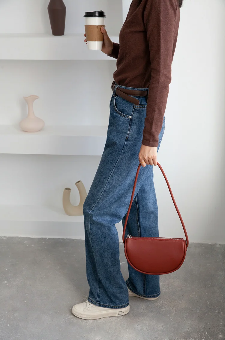 Новая модная Ретро полукруглая седельная сумка из спилковой кожи сумки через плечо для женщин повседневная женская сумка на плечо Женская Ручная сумка