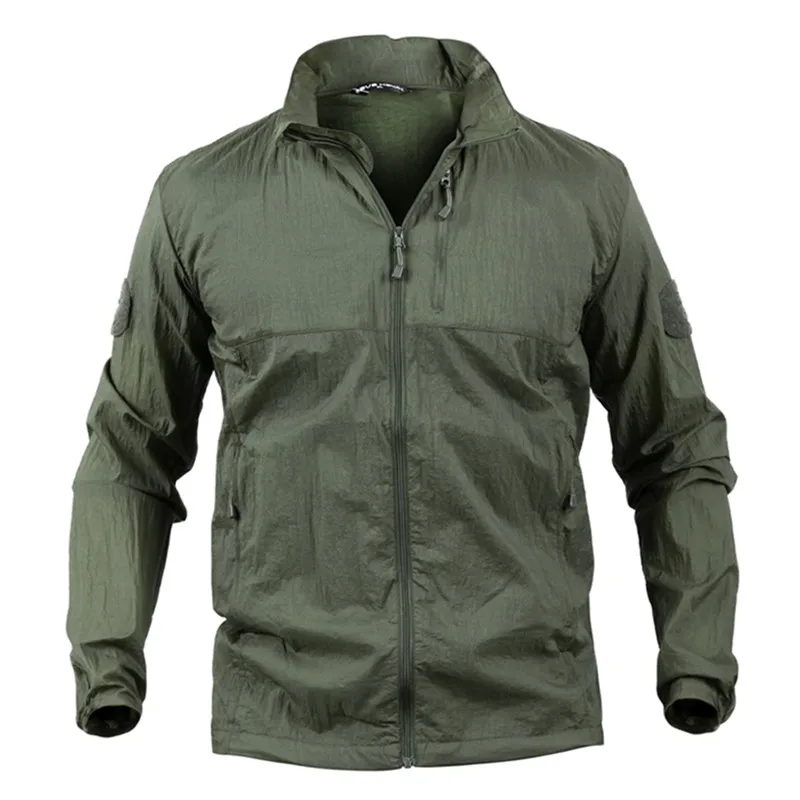 Tactical Quick Dry Hiking Jacket Men Summer Outdoor Sports Sunscreen Skin Breathable Coat Hunting Fishing Camping Jackets