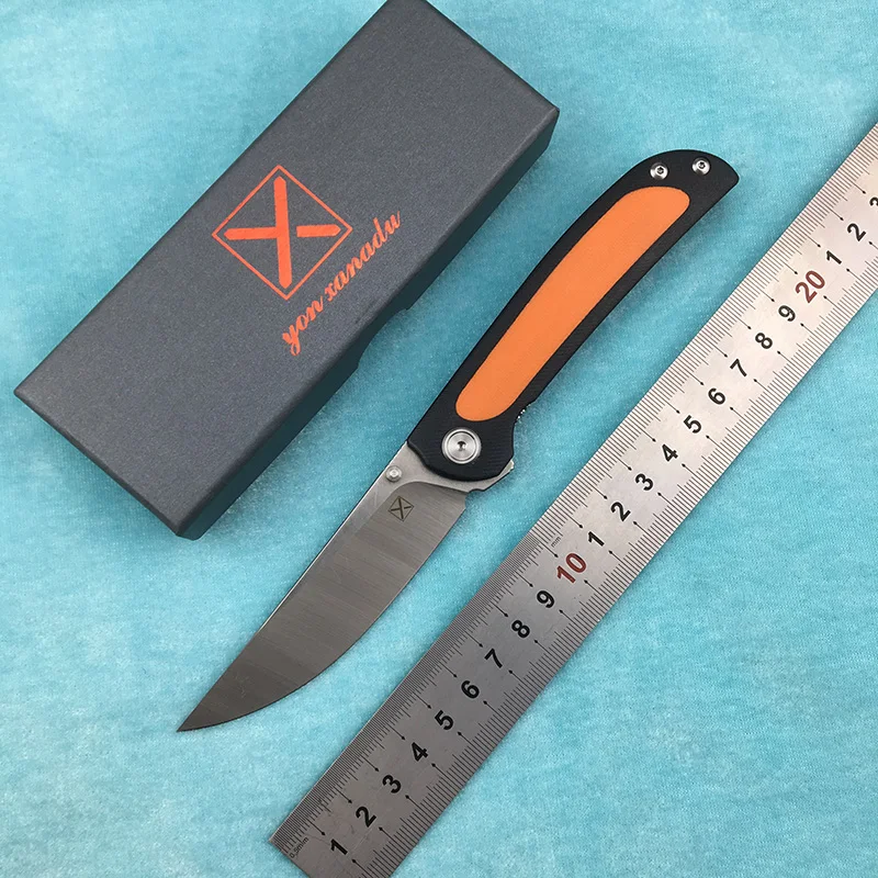 

YX636 New Flipper Folding Knife Ball Bearing 14C28N Blade G10 Steel Handle Camping Outdoor Kitchen Fruit Knife EDC Tools