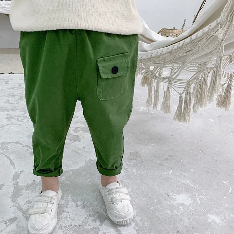 Spring Childrenswear Men And Women Children Casual Pants Children Korean-style Loose-Fit Shuttle Needle Washing Water Skinn