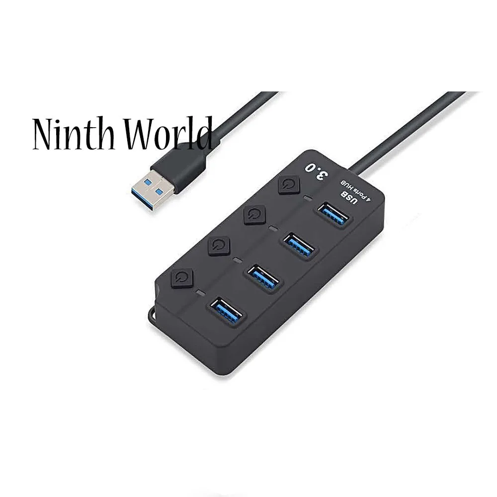 USB Hub 3,0 высокоскоростной 4/7 порт USB 3,0 концентратор разветвитель вкл/выкл переключатель с адаптером питания ЕС для ноутбука MacBook PC - Цвет: 4Port