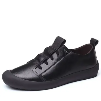 

2020 New Men's Casual Shoes Cowhide Comfortable Light Running Shoes Outdoor Sports Solid Breathable Sneakers Flats Men