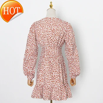 

Bowknot Dress Women Lantern Summer Sleeve High Waist Casual Ruffles Dress