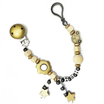 

Baby Letters Pacifier Clip Chain Infant Boys Girls Toys Teether Pacifier Chain Holder Baby Feeding Pacifier Clips