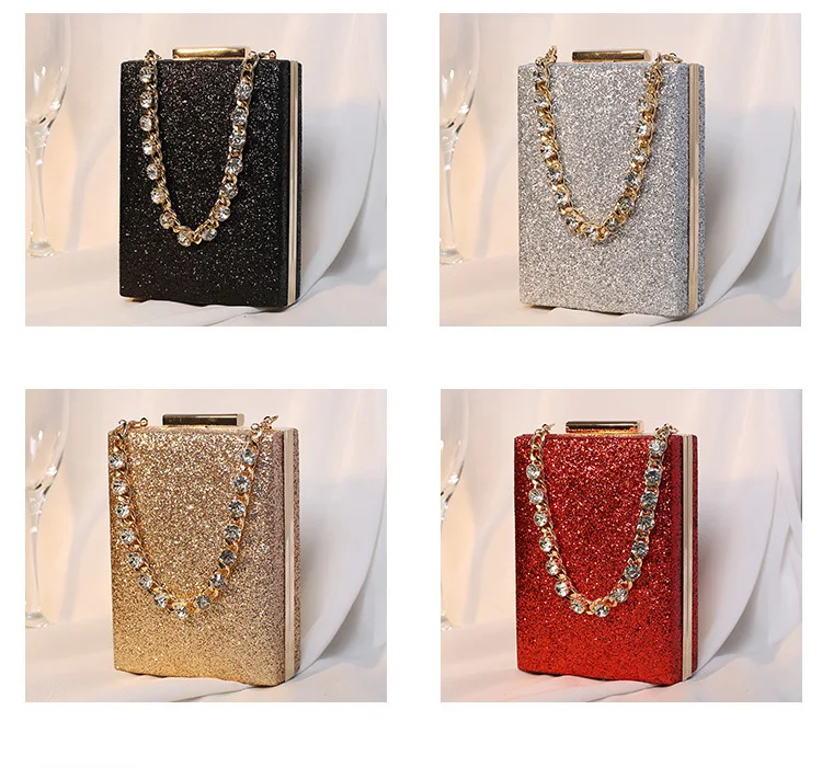 Luxy Moon Small Sparkling Clutch With Handle Available Colors