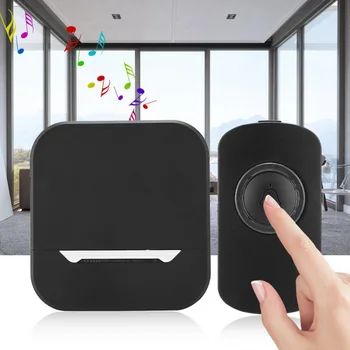 

300m Wireless Waterproof Smart Doorbell Remote Control Home Self-Generation Security Doorbell EU Plug