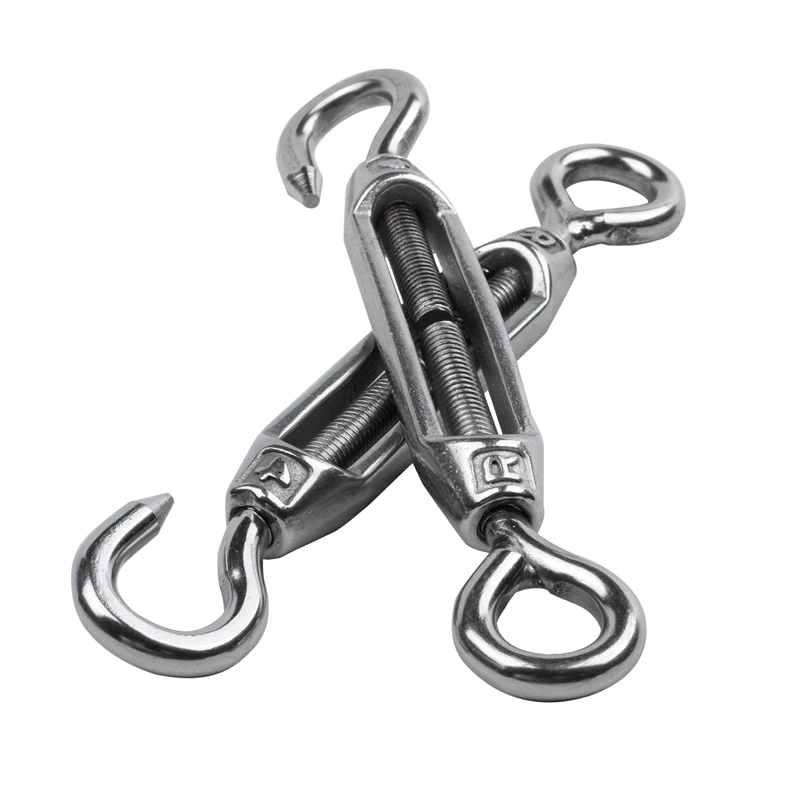 M4 4 мм резьба Регулируемая из нержавеющей стали крючок для глаз Turnbuckle 10 шт