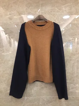 

2019 Autumn & Winter New Arrival Fashion Casual Color-matching Long Sleeve Women Wool Sweater Free Shipping Worldwide