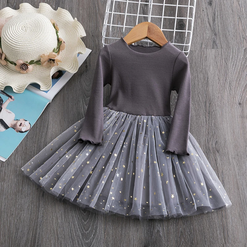 

Little Girl Dress Long Sleeve Knit Dresses Children Casual Clothing Kids Baby Girl Clothes 1 to 4 Years Tutu Birthday Party Wear
