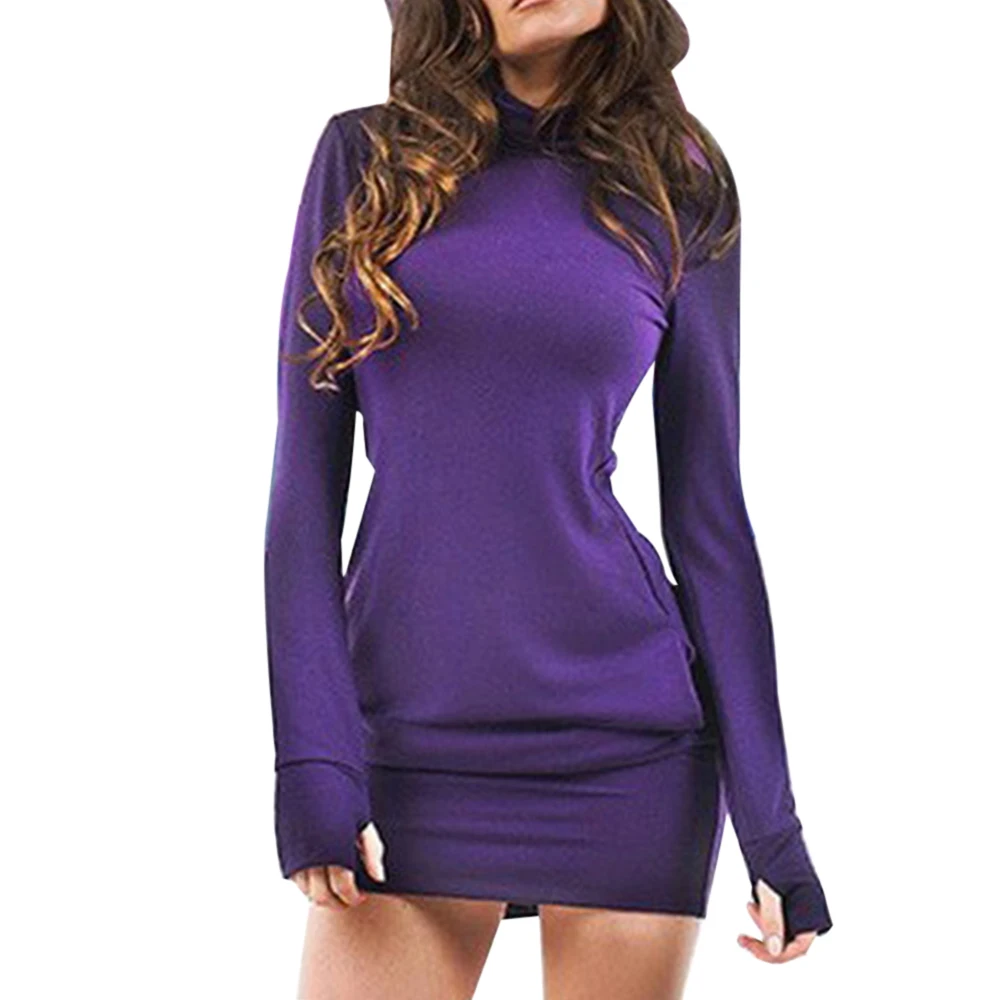 

CALOFE 2019 New Dress Womens Autumn Winter Sexy Turtlenck Bag Hip Clubwear Long-Sleeve Dress Turtleneck Back Zipper Party Dress