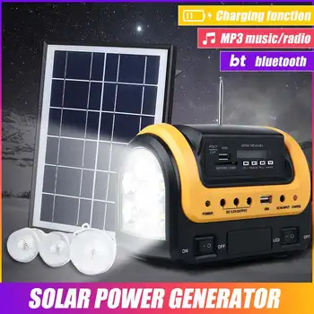 

Efficient Solar Generator Portable Solar Generator LED Light with FM MP3 bluetooth Speaker USB Charger Solar Panel Home System