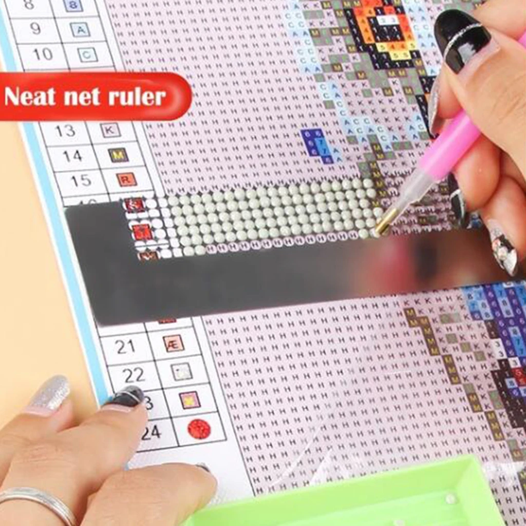 Diamond Painting Ruler Blank Grids Drawing Point Net Stainless Steel Embroidery Art 5D DIY Diamond Painting Full Partial Tool
