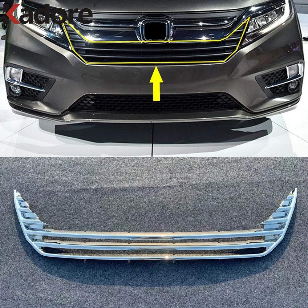 Для Honda Odyssey хромированная решетка переднего бампера для автомобиля, накладка на решетку переднего бампера, Центральная гоночная накладка, полоса для внешнего стайлинга
