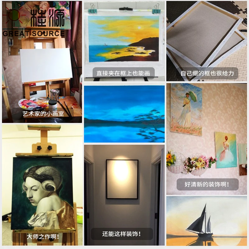 190cm Oil Painting Linen Medium Coarse Thread Linen Acrylic Painting Mixed Water Resistant Coated Linen(2 Meters)