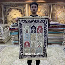 Yilong 2'x3' персидский шелковый ковер сад дизайн ручной работы изысканный четыре сезона ковры(HF097B