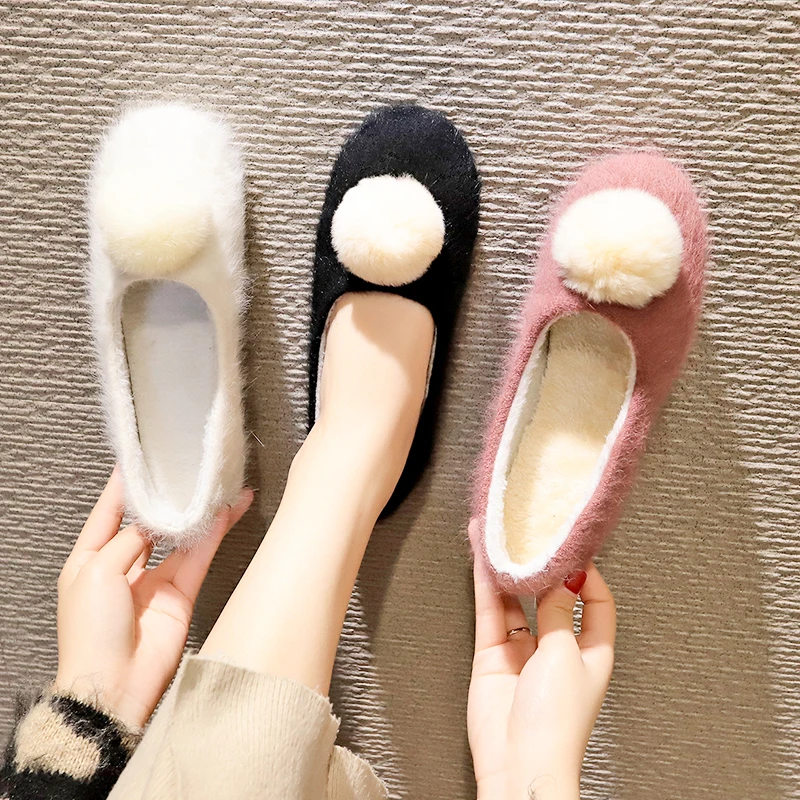 

New Winter Women boots Fashion Cotton Round-Toe Non Slip Shoes Keep Warm Peas Snow Boots Winter Walk Flat Shoes Easy Wear C1-46