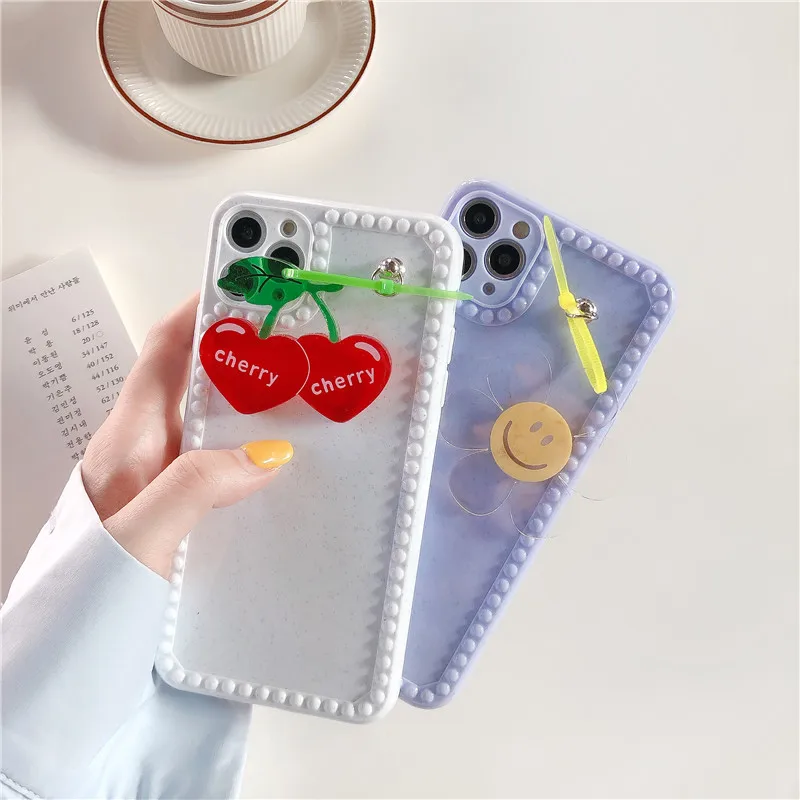 Новый Популярный корейский чехол для телефона с 3D бантом подсолнуха iphone 12 mini 11 pro