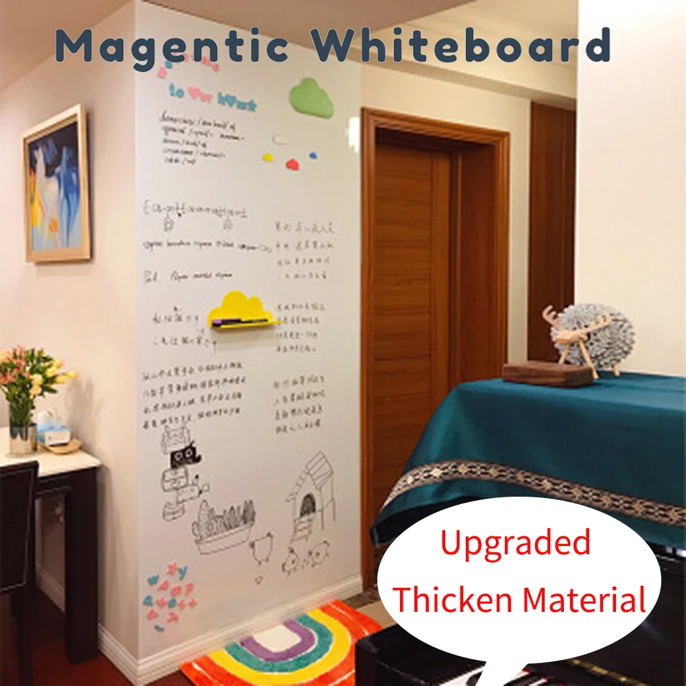 Soft Magnetic Whiteboard Wall Sticker Waterproof Roll Up Erasable Writing  Drawing Board for School Home Office White Board