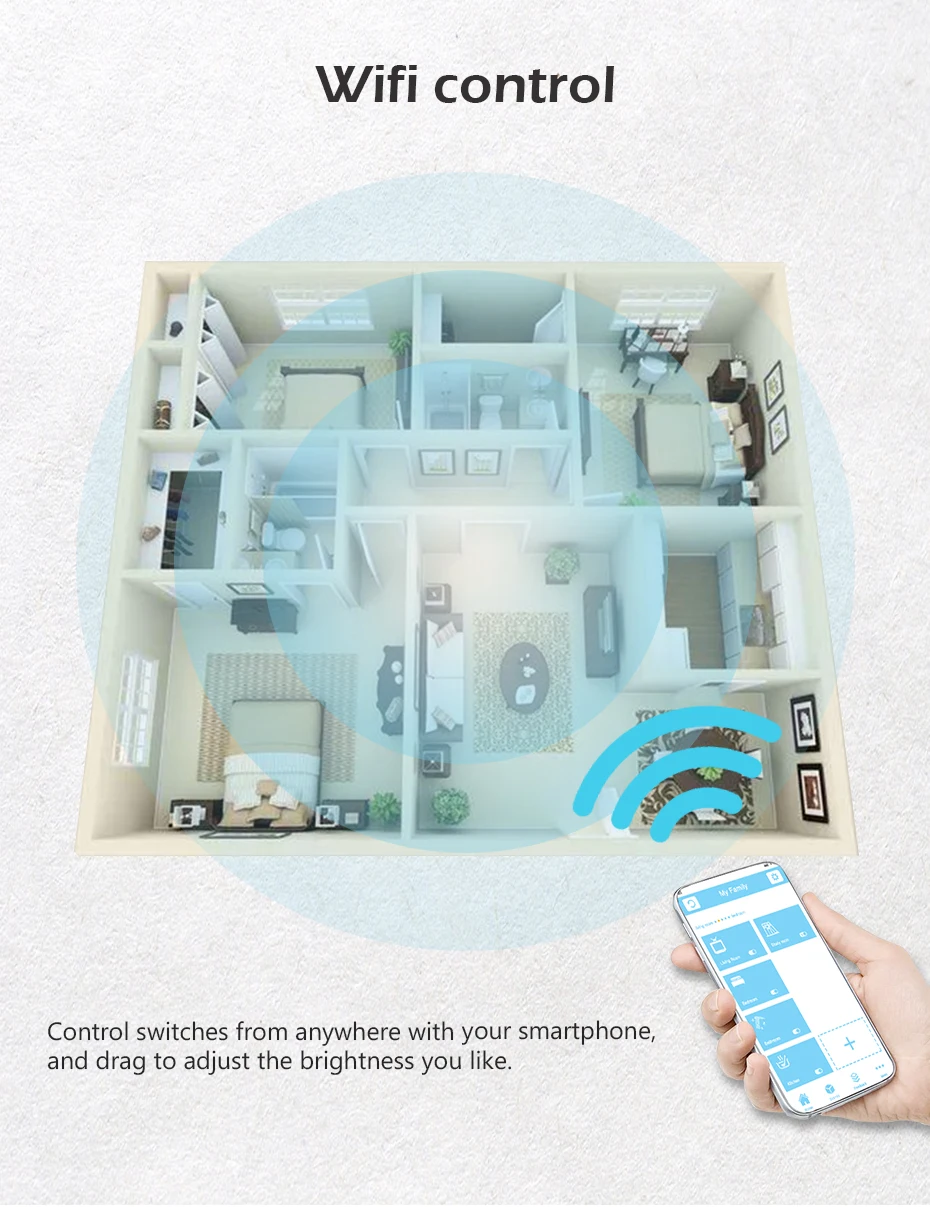 Tuya/Smart Life/ewelink 1/2 банды 1 способ стандарт ЕС WiFi настенный светильник сенсорный переключатель для Google Home Amazon Alexa Голосовое управление