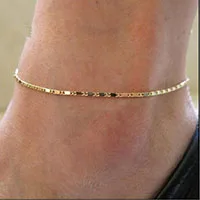 Винтаж Цвет oro de Каури tobillera pulsera de las mujeres para la pierna de moda Cadena de chica de la playa tobillo Decoració - Окраска металла: 15