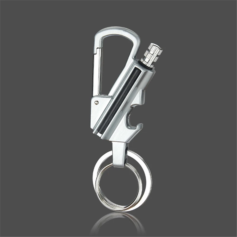 Silver2 Спички Керосин Зажигалка Многофункциональный Открытый брелок водонепроницаемый вода металлический брелок зажигалки для бензина группа открывалка для бутылок - Цвет: Silver2