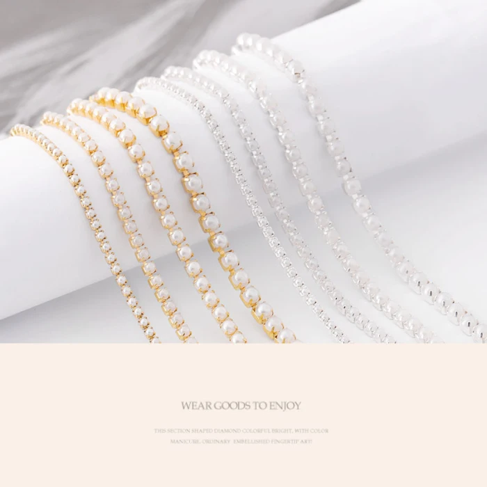 Сплав ногтей наклейки цепи 3D наклейки для женщин девочек Дети DIY украшения H7JP