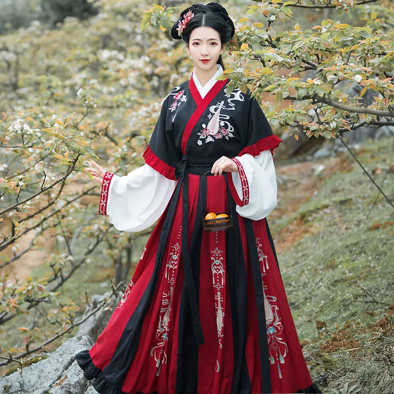 New Hanfu Chinese Festival Clothing Wei Jin Dynastic Costume Girl Fairy Dress Performing Roupa Feminina Cosplay Stage Wear 3261 |