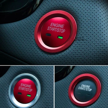 

Car Accessories Matte Red Aluminum Car Keyless Engine Start/Stop Button Switch Cover Ring Decor Fit For Cadillac Chevy