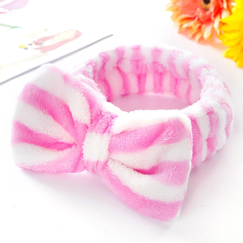 2019 New Arrival Women Head Wrap Soft Coral Fleece Makeup Headband Washing Face Turban Bow Hairband Hair Turban 1111