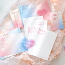 

Aesthetic Envelope Set With Letter Paper Postcard Cute Sticker Kawaii Stationery Gradual Change Decorative Material